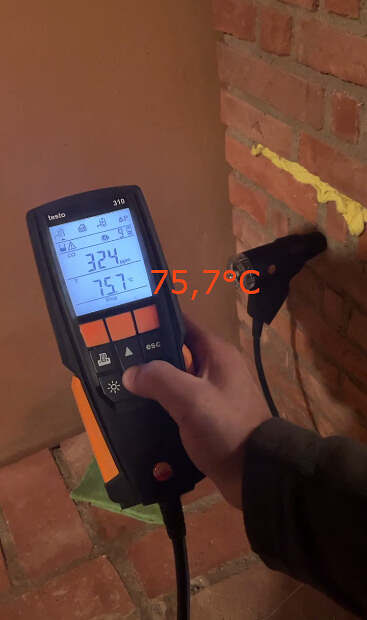 Temperatura de chimeneas bajas en 75°C